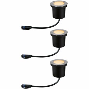 Paulmann LED-Outdoor-Bodeneinbaustrahler Floor Plug & Shine 3 Stk Ø 9