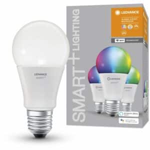 Ledvance Smart+ WiFi LED-Lampe Kolbenform E27/9W 806lm Farbwechsel 3er-Pack