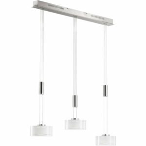 Fischer & Honsel LED-Pendelleuchte Lavin 3x 9 W Weiß-Nickel 2900 lm