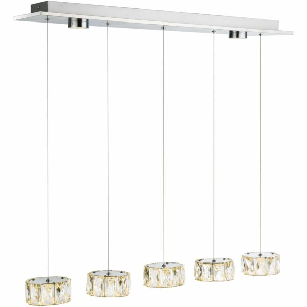 Globo LED-Pendelleuchte Amur Chrom 7-flammig