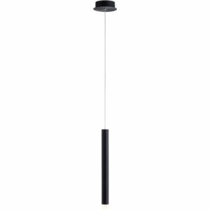 Leuchten Direkt LED-Pendelleuchte Bruno 1-flammig Schwarz 12 x 120 cm