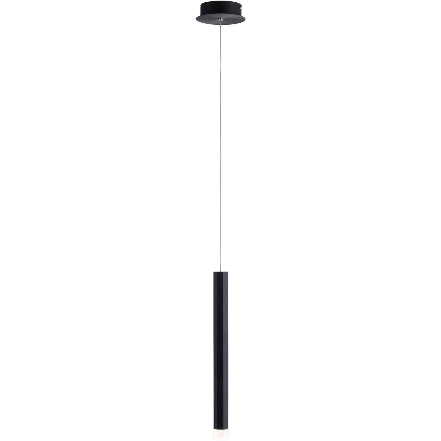 Leuchten Direkt LED-Pendelleuchte Bruno 1-flammig Schwarz 12 x 120 cm