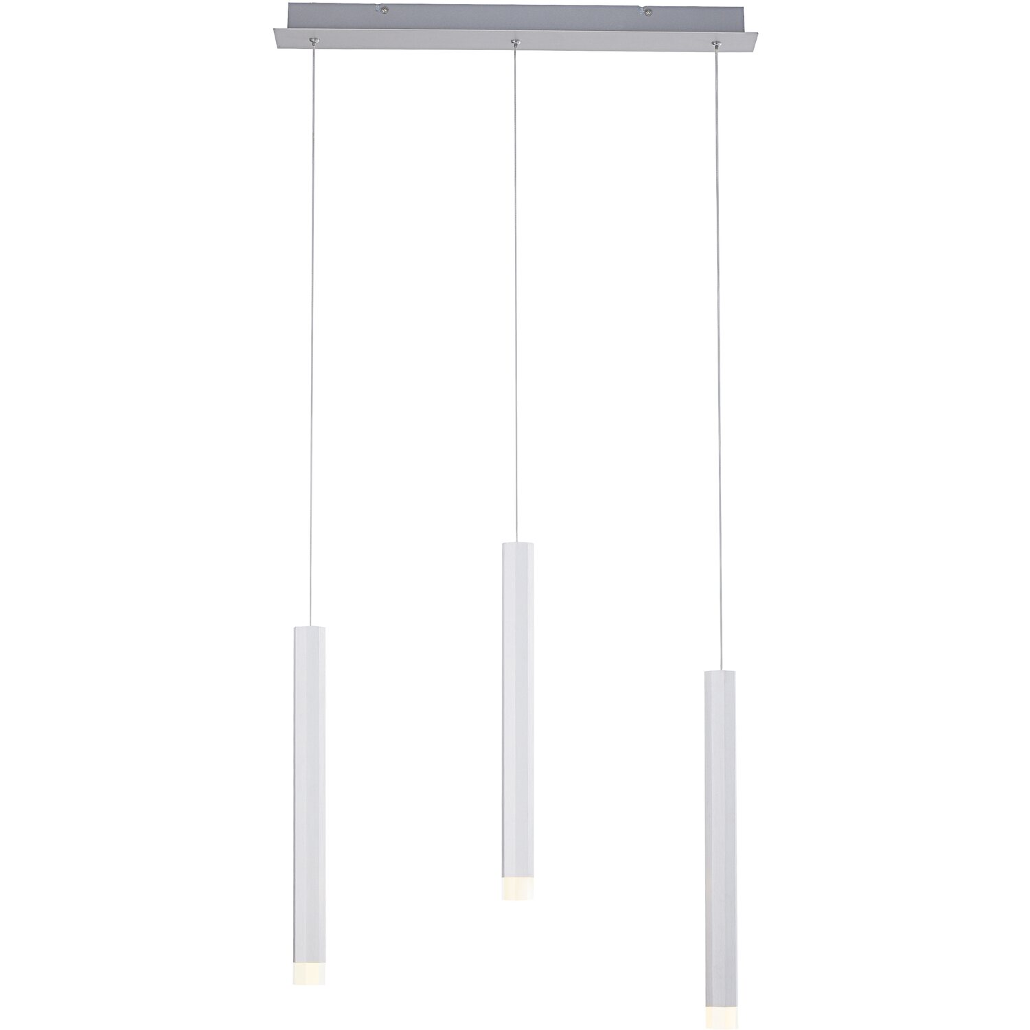 Leuchten Direkt LED-Pendelleuchte Bruno 3-flammig Aluminium 55 x 120 cm