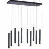 Leuchten Direkt LED-Pendelleuchte Bruno 10-flammig Schwarz 89 x 120 cm