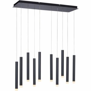 Leuchten Direkt LED-Pendelleuchte Bruno 10-flammig Schwarz 89 x 120 cm