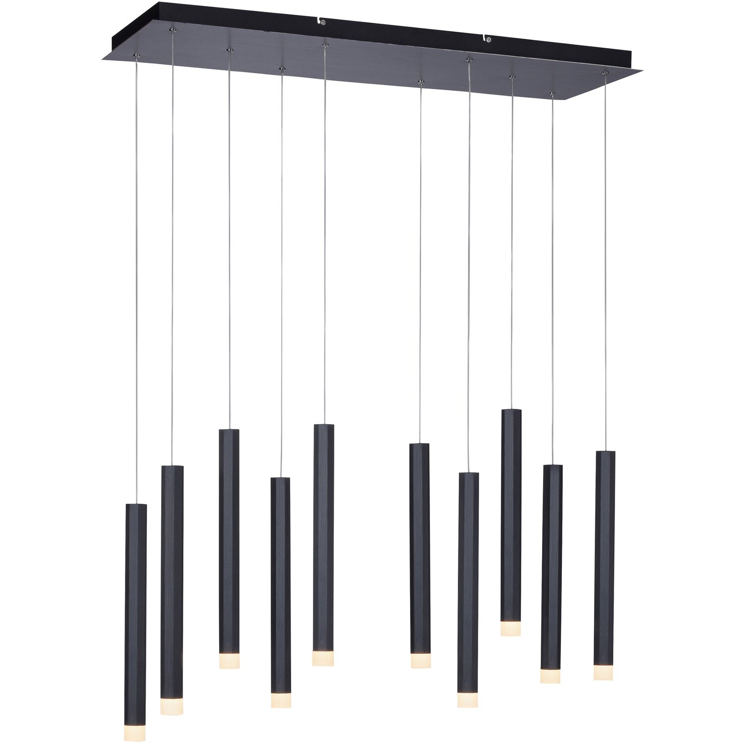 Leuchten Direkt LED-Pendelleuchte Bruno 10-flammig Schwarz 89 x 120 cm