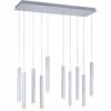 Leuchten Direkt LED-Pendelleuchte Bruno 10-flammig Aluminium 89 x 120 cm