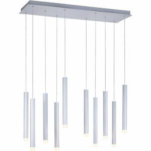 Leuchten Direkt LED-Pendelleuchte Bruno 10-flammig Aluminium 89 x 120 cm