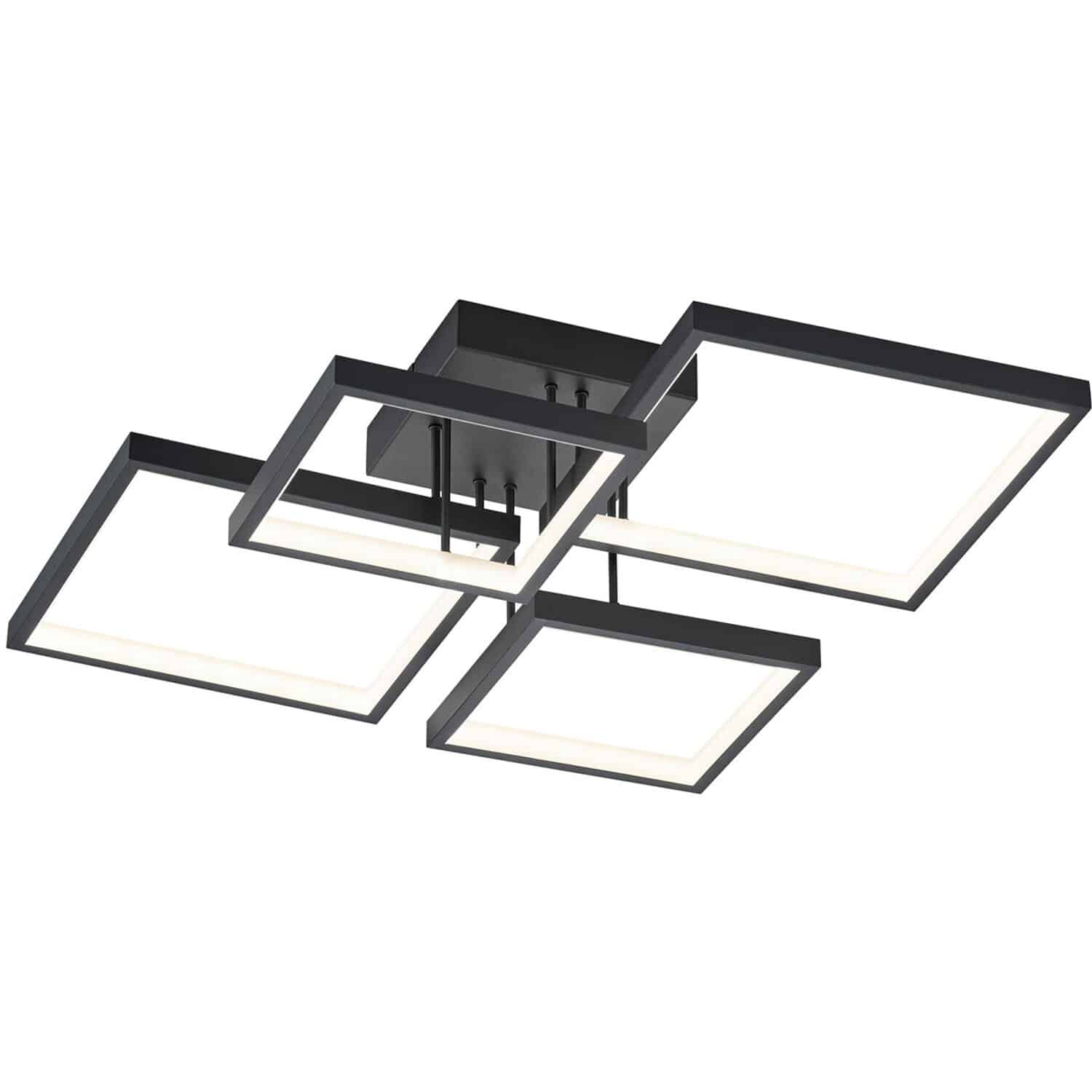 Trio LED Deckenleuchte Sorrento Schwarz matt 160 mm x 525 mm x 525 mm