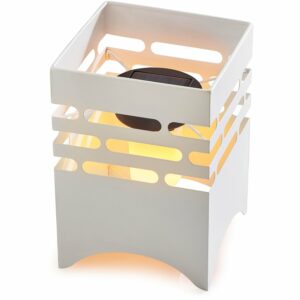 Amare LED-Solargartenfeuer Eckig Weiß mit Flammeneffekt