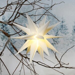 Amare LED-3D-Weihnachtsstern mit Timer Weiß ca. 57 cm x 48 cm x 44 cm
