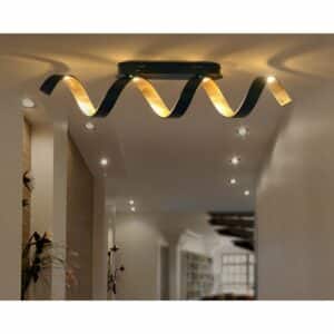 Luce Design LED-Deckenleuchte Helix Schwarz-Gold 35 cm x 80 cm x 13
