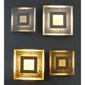Luce Design LED-Wandleuchte Window Gold 32 cm x 32 cm
