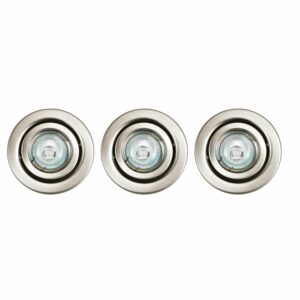 Halogen-Einbauleuchten 3er-Set Nickel Matt Rund