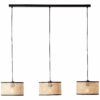Brilliant Pendelleuchte 3er Wiley Rattan-Schwarz