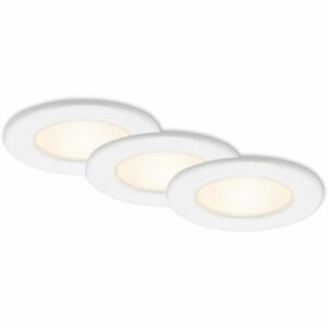 Brilo LED-Einbauleuchte Thin 3er-Set Weiß