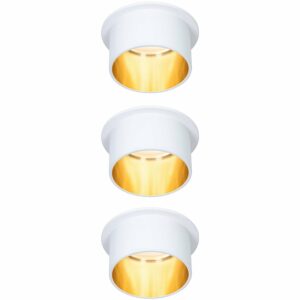 LED Einbauleuchten-Set Gil Coin 3StepDim rd starr 3x6W Weiß matt/Gold