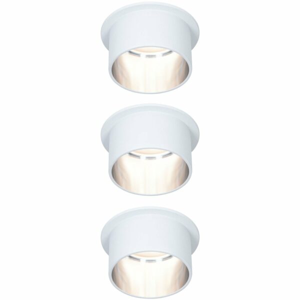 LED Einbauleuchten-Set Gil Coin 3StepDim rd starr 3x6W Weiß matt/Eisen Alu