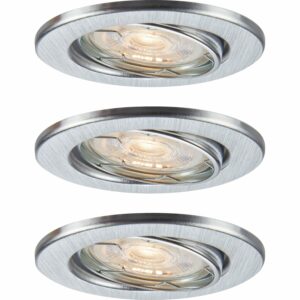 LED-Einbauleuchte 86R Metall Aluminiumfarben 3er-Set