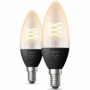 Philips Hue LED-Leuchtmittel E14 Doppelpack White Filament Kerze 2x300 lm