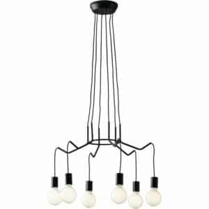 Luce Design Kronleuchter Habitat 6-flammig Schwarz Ø 66 cm