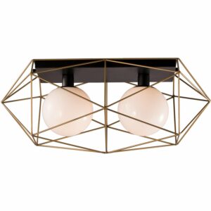 Luce Design Deckenleuchte Abraxas 2-flammig Gold-Schwarz 30 cm x 60 cm