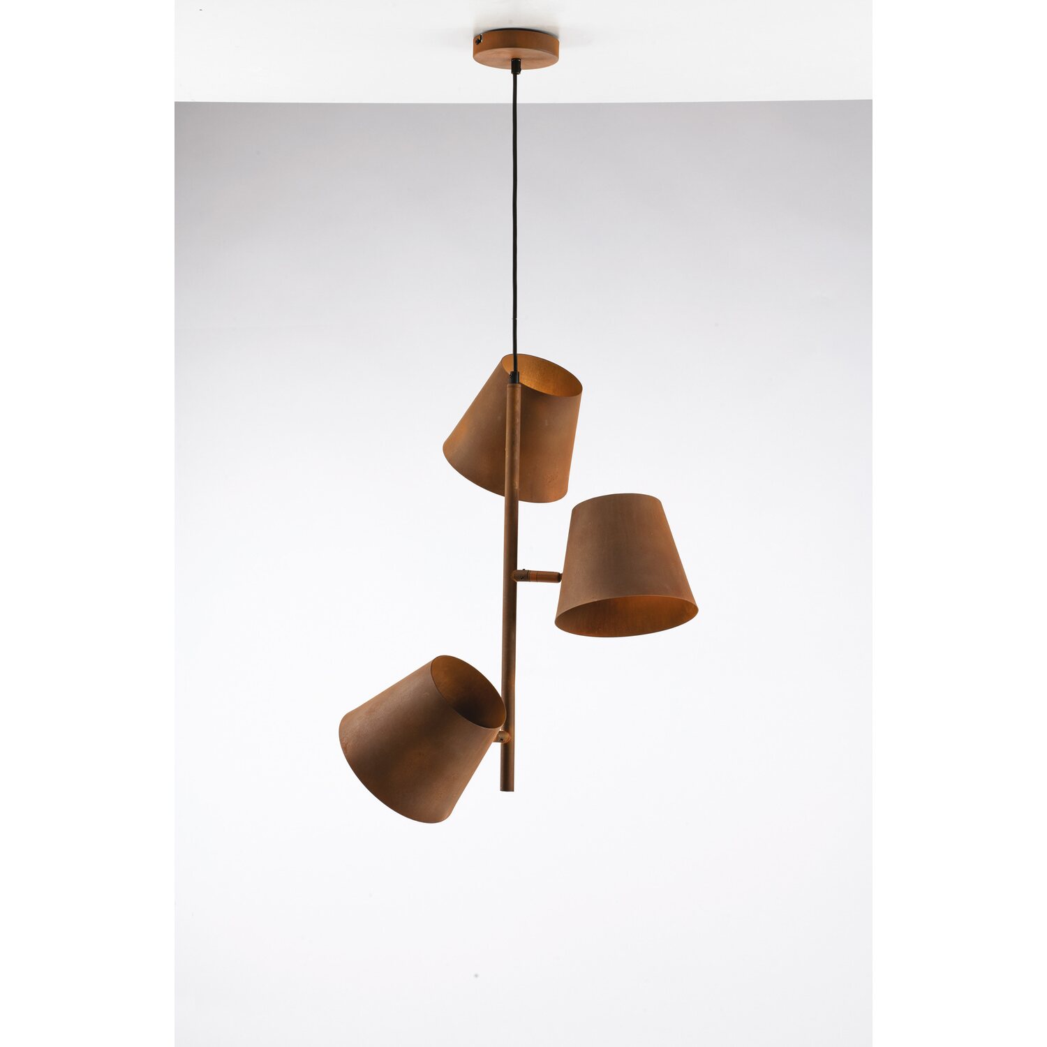 Luce Design Pendelleuchte Colt 3-flammig Edelrost Ø 49 cm