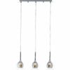 Brilliant Pendelleuchte Hadan 3-flammig Transparent-Chrome und Rauchglas