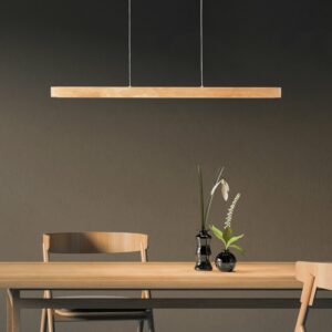 Brilliant LED-Pendelleuchte Ainara 80 cm Kiefer Braun gebeizt und Schwarz