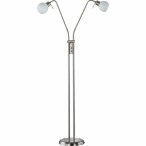 Trio LED-Stehleuchte 2-flammig Nickel matt