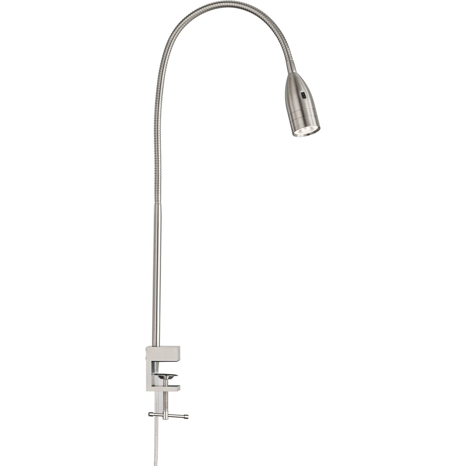 Fischer & Honsel LED-Klemmleuchte Sten Nickelfarben 40-80 cm