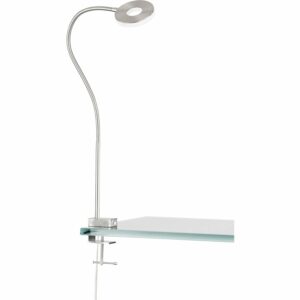 Fischer & Honsel LED-Klemmleuchte Jax Nickelfarben 40-80 cm