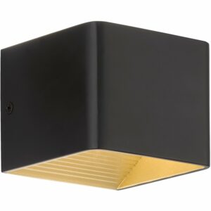 Fischer & Honsel LED-Wandleuchte Dan Schwarz/Gold 10 x 8 cm