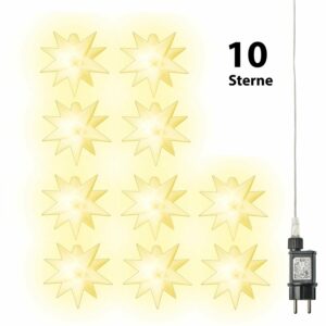 Amare LED-Sternenlichterkette 10-flammig Weiß Ø 12 cm