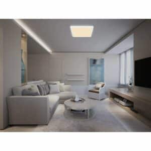 Globo LED-Deckenleuchte Sapana 1-flammig Weiß 420 x 420 x 25 mm Warmweß