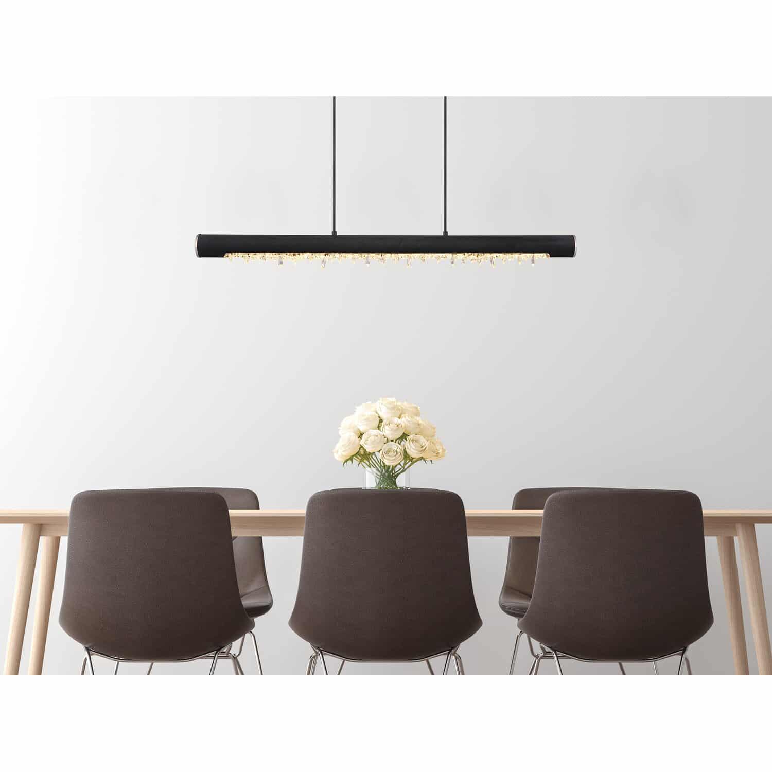 Globo LED-Pendelleuchte Felicitas 1-flammig Nickel matt 1000 x 80 x 1500 mm