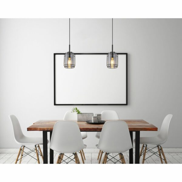 Globo Pendelleuchte Kammi 1-flammig Schwarz matt-Rauchfarben 130 x 1200 mm