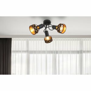 Globo Deckenleuchte Blanca 3-flammig Schwarz 460 x 235 mm