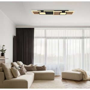 Globo LED-Deckenleuchte Caroline 1-flammig Schwarz matt 1060 x 250 x 80 mm