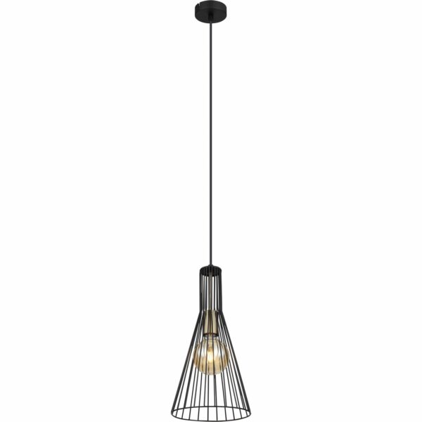 Globo Pendelleuchte Milli 1-flammig Schwarz 200 x 1200 mm