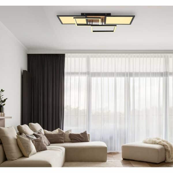 Globo LED-Deckenleuchte Denis 1-flammig Schwarz matt 700 x 280 x 110 mm