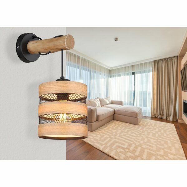 Globo Wandlampe Soeni 1-flammig Schwarz matt 150 x 360 mm