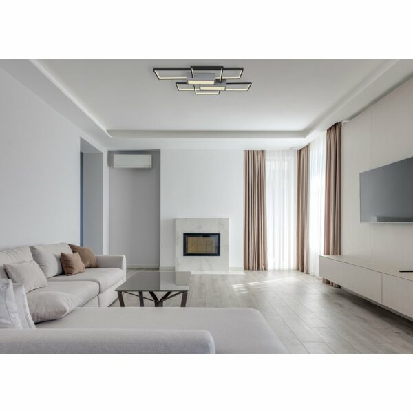 Globo LED-Deckenleuchte Aigina 1-flammig Schwarz matt 1000 x 650 x 90 mm