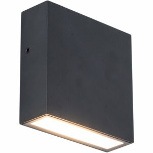 Lutec LED-Außenwandleuchte Gemini XF 1-flammig Schwarz 11 cm x 11 cm x 3