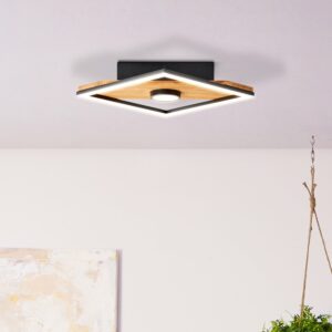 Brilliant LED-Deckenleuchte Woodbridge 1-flammig Holz und Schwarz