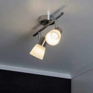 Brilliant LED-Spotrohr Janna 2-flammig Eisen und Chrom und Weiß