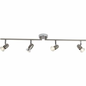 Brilliant LED-Spotrohr Wesley 4-flammig Eisen und Chrom