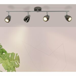 Brilliant LED-Spotrohr Milano 4-flammig Chrom und Schwarz