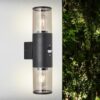 Brilliant Außenwandleuchte Sergioro 2-flammig mit Bewegungsmelder Anthrazit
