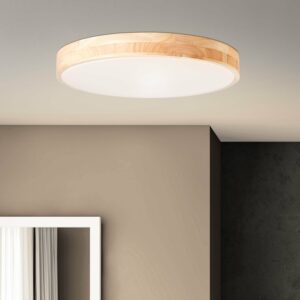 Brilliant LED-Deckenleuchte Slimline Ø 49 cm Holz und Weiß
